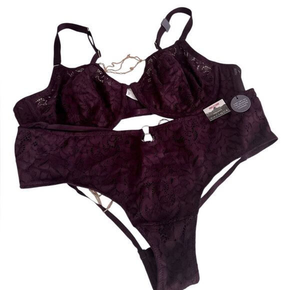 Cacique Purple  Lace set Intimates NWT - Picture 1 of 9